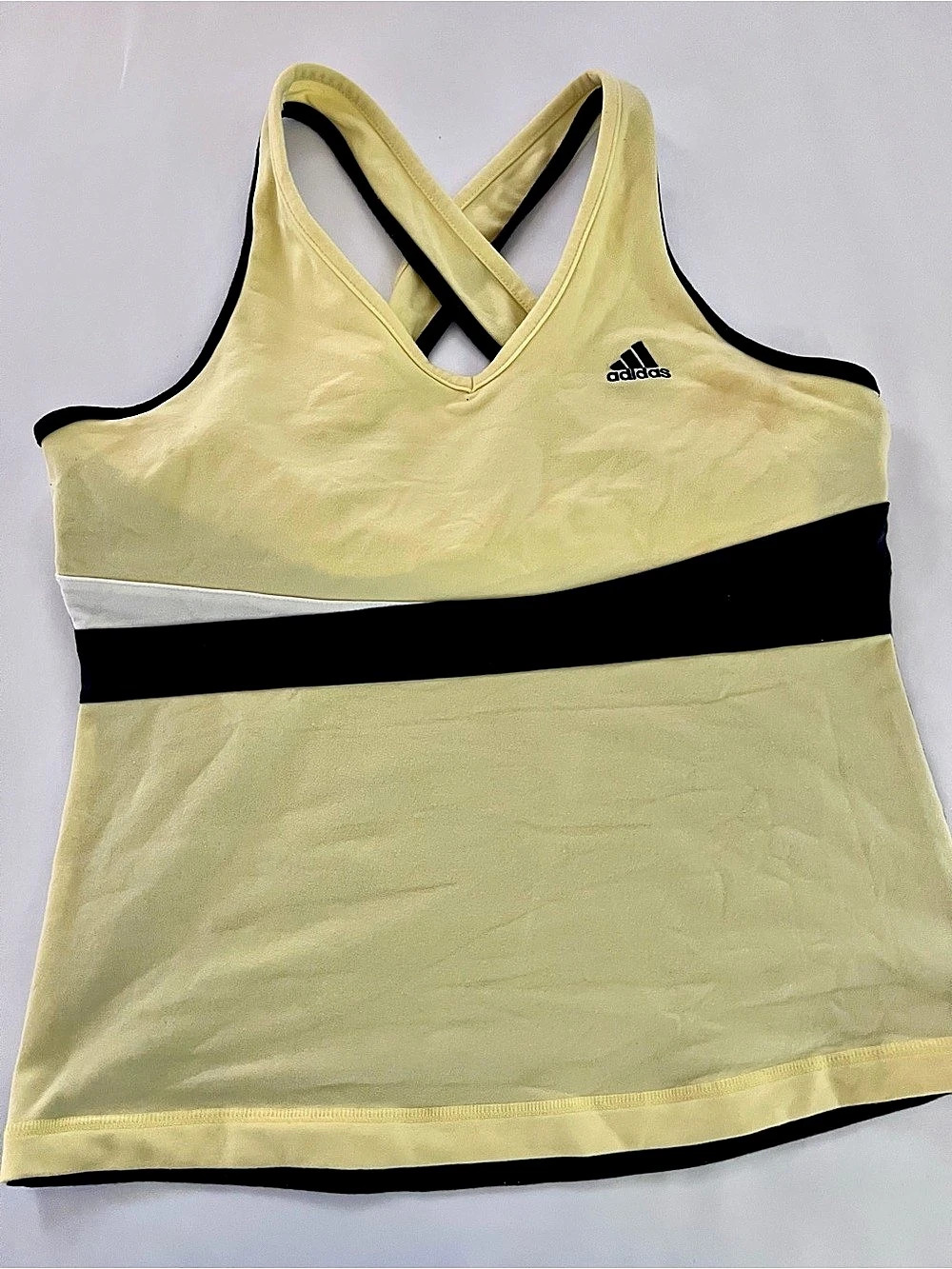 Adidas Climlite Color Block Athletic Tank Yellow and Black